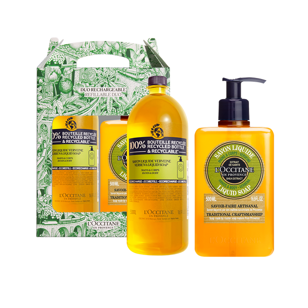 shea verbena hand body soap duo