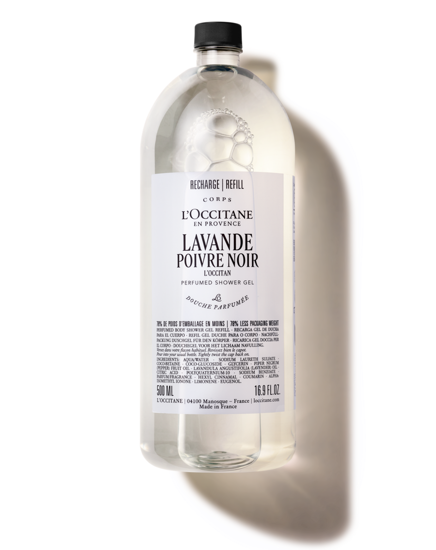 lavande poivre noir  formerly l occitan  perfumed shower gel refill  refill   500ml
