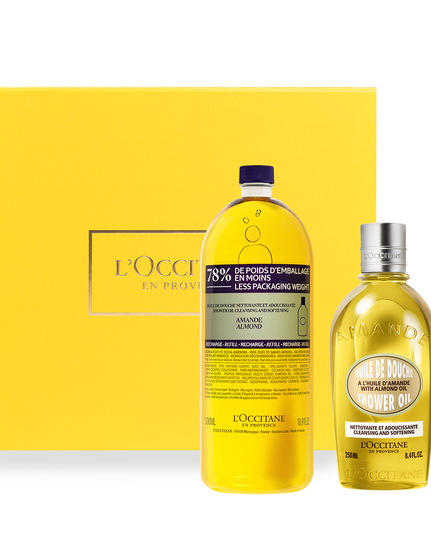 almond shower oil refillable duo