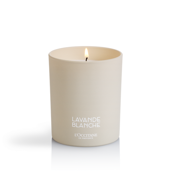 white lavender candle