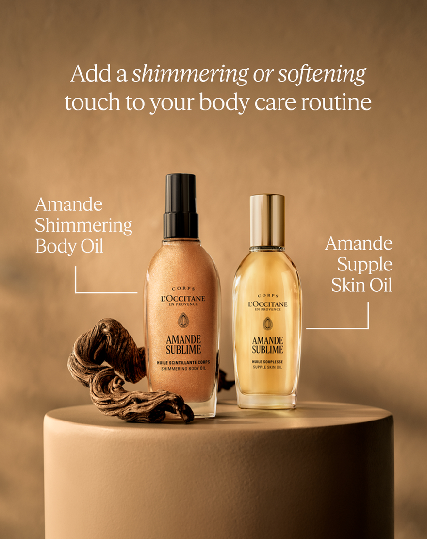 almond  amande  shimmering  body oil